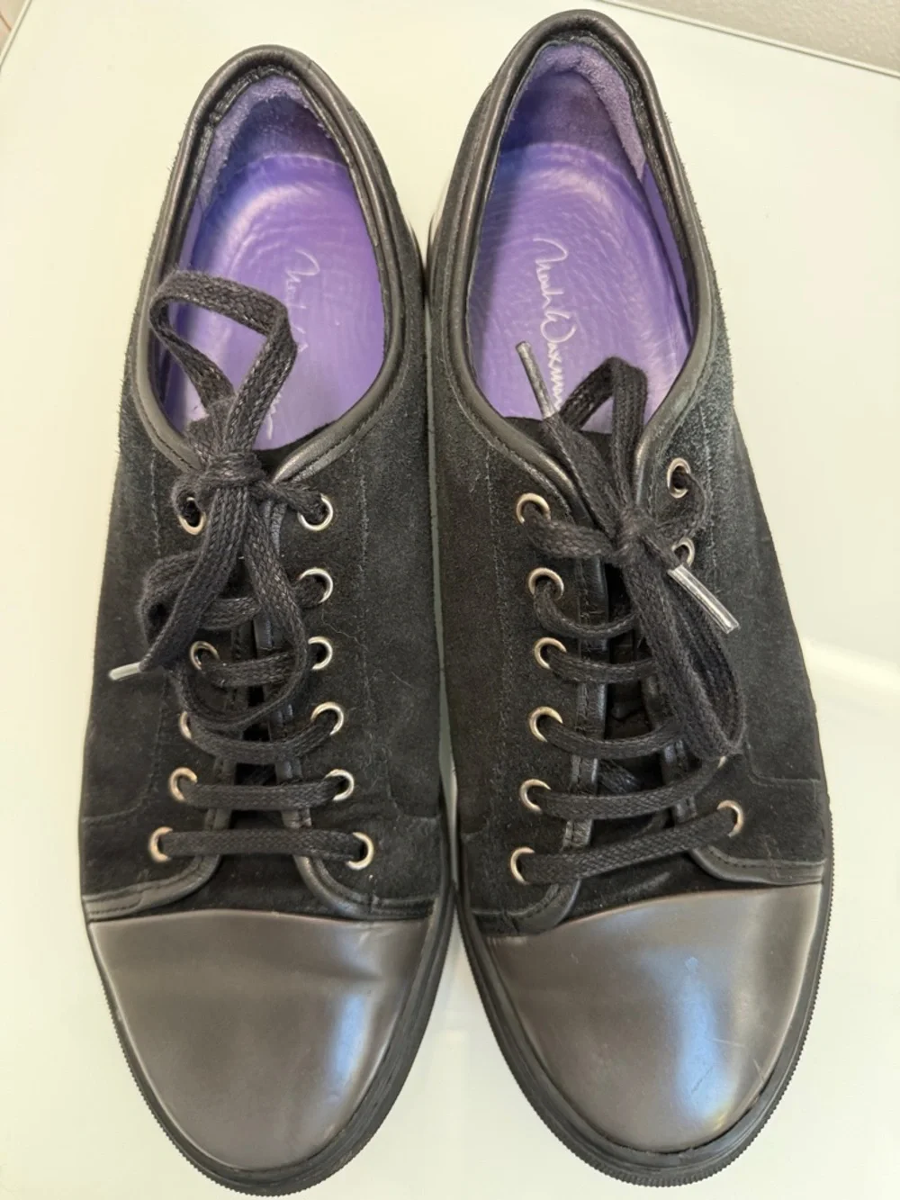 Noah Waxman Black Leather Low Top Sneakers, Size 9 (US) 42 (EUR)